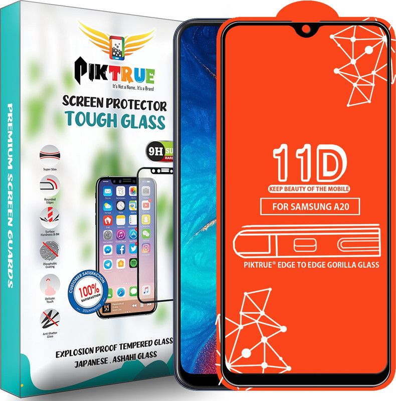 PikTrue Edge To Edge Tempered Glass for Samsung Galaxy A20  (Pack of 1)