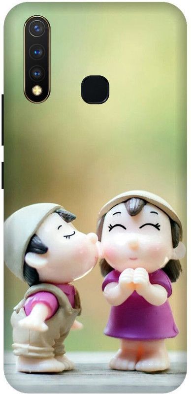 SSMORYA Back Cover for Vivo Y19 Cute Lover Printed Back Cover  (Multicolor, Waterproof, Pack of: 1)
