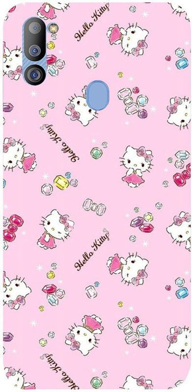Golden Mask Back Cover for Sky Hawk Back Cover For Samsung Galaxy M21 Pink Hello Kitty  (Multicolor, Waterproof, Silicon, Pack of: 1)