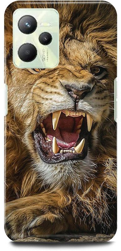 play fast Back Cover for Realme C35, RMX3511 ANGRY, LION, SHER  (Brown, Hard Case)