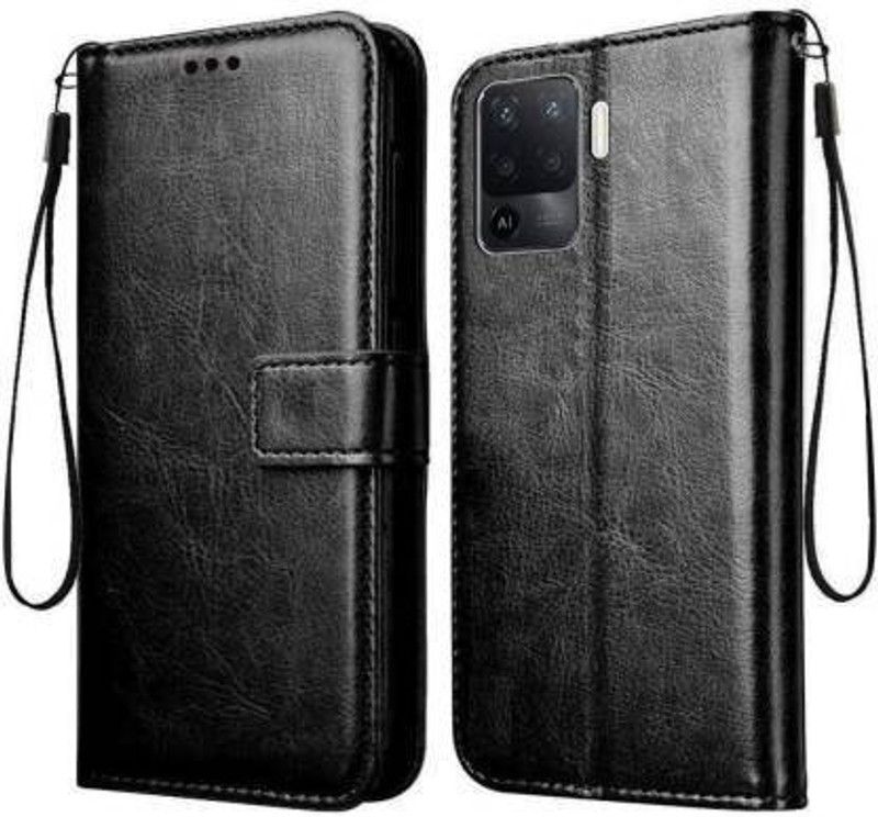 mobies Flip Cover for OPPO F19 PRO Flip Wallet Inside Pockets & Inbuilt Stand  (Black, Dual Protection, Pack of: 1)