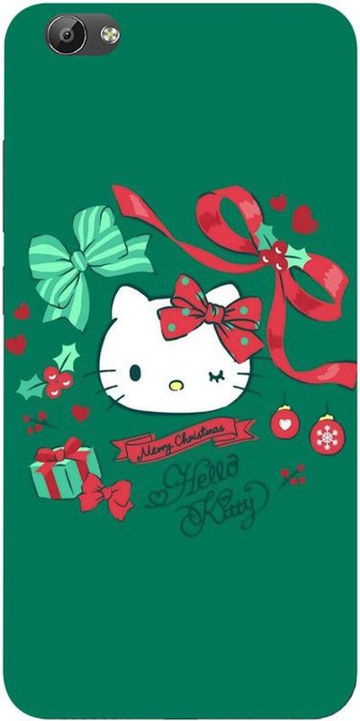 Golden Mask Back Cover for Vivo Y69 Dark Green Background Hello Kitty  (Multicolor, Waterproof, Silicon, Pack of: 1)