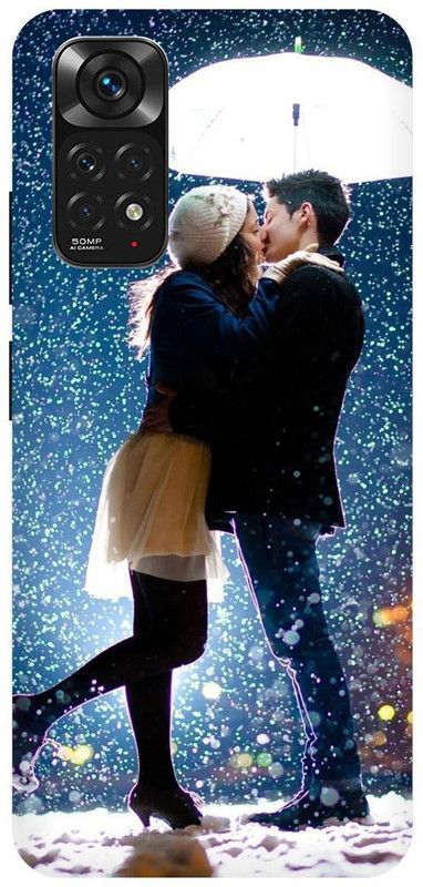 THE NARAYANA COLLECTIONS Back Cover for REDMI NOTE 11s-LOVE,KISS,COUPLE,RAIN,MOON  (Multicolor, Hard Case, Pack of: 1)