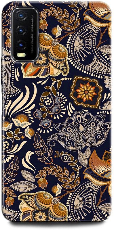 INDICRAFT Back Cover for Vivo Y12G, V2068 COLOURFUL, FLOWERS, MANDALA, ORNAMENT,ABSTRACT ART, TEXTURE  (Multicolor, Dual Protection)