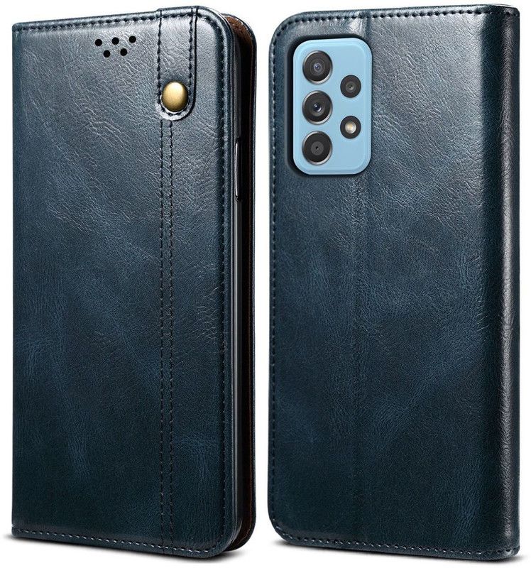 HEAVY DUTY Wallet Case Cover for Samsung Galaxy A52 / Galaxy A52s 5G  (Blue, Magnetic Case, Pack of: 1)
