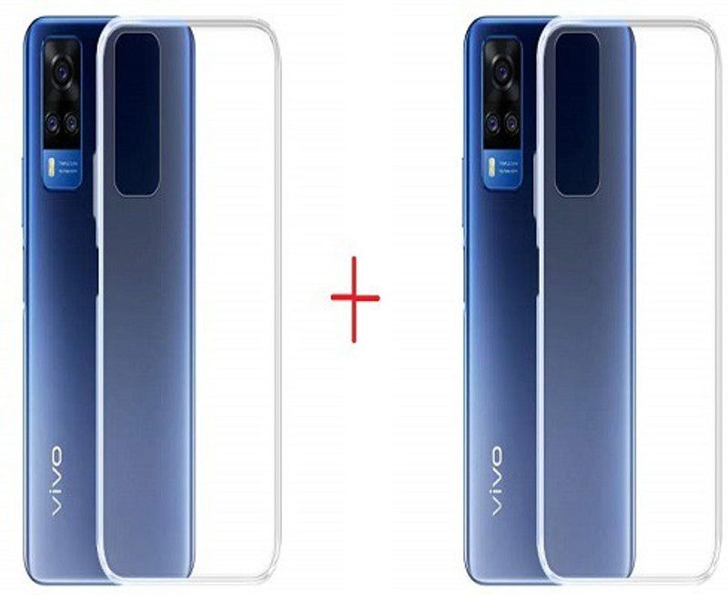 NIMMIKA ENTERPRISES Back Cover for vivo y31 2021 back cover  (Transparent, Shock Proof, Silicon, Pack of: 2)