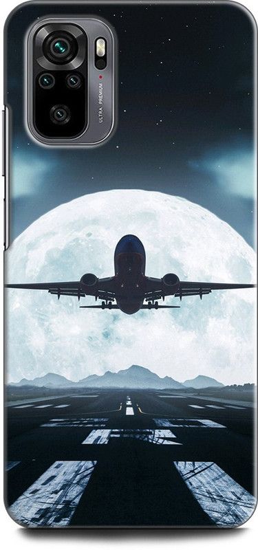KEYCENT Back Cover for REDMI Note 10S AIRPLANE, JET, MOON, DARK, BEAUTIFULL, SKY  (Multicolor)
