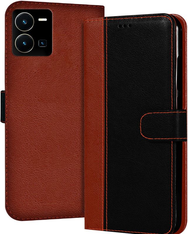 Flipkart SmartBuy Back Cover for Vivo Y35  (Black, Brown, Dual Protection, Pack of: 1)