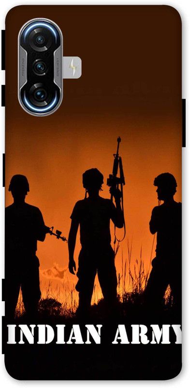 NDCOM Back Cover for POCO F3 GT Indian Army Printed  (Multicolor, Hard Case, Pack of: 1)