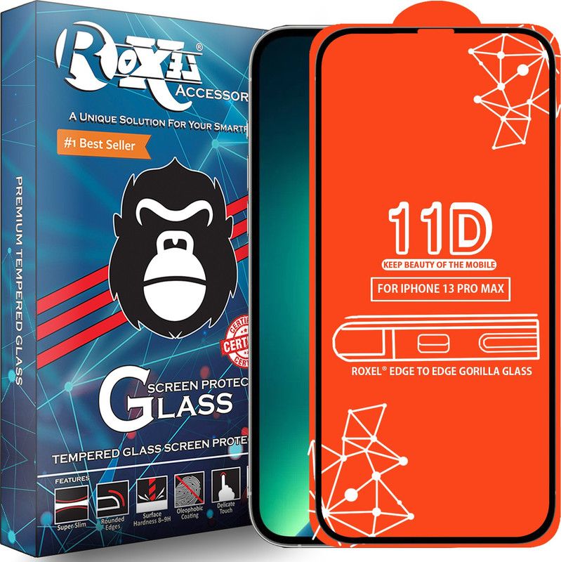 Roxel Edge To Edge Tempered Glass for Iphone 13 Pro Max  (Pack of 1)