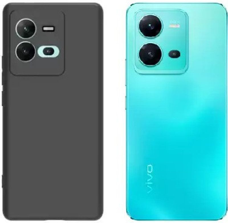 ECMERED Back Cover for Vivo V25  (Black, Grip Case, Silicon, Pack of: 1)