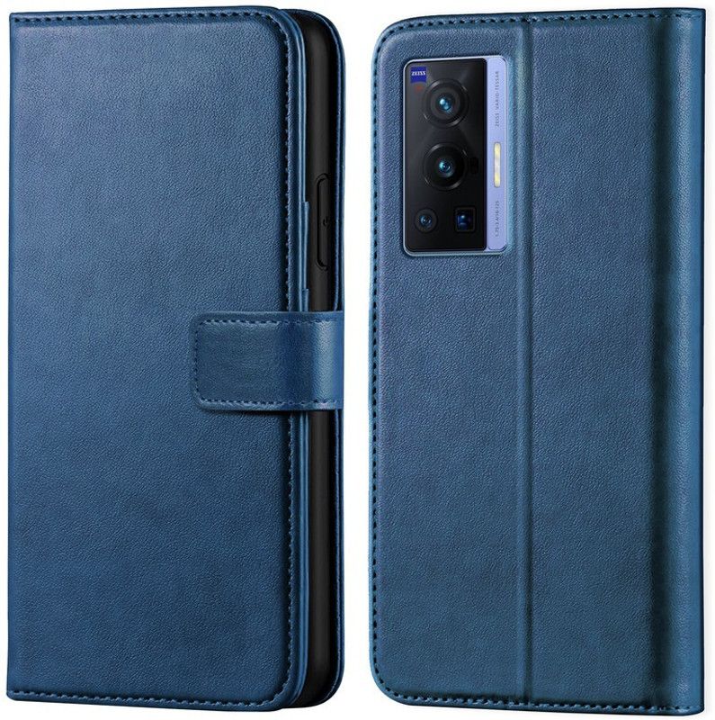 ponyta Flip Cover for Vivo X70 Pro  (Blue, Dual Protection, Pack of: 1)