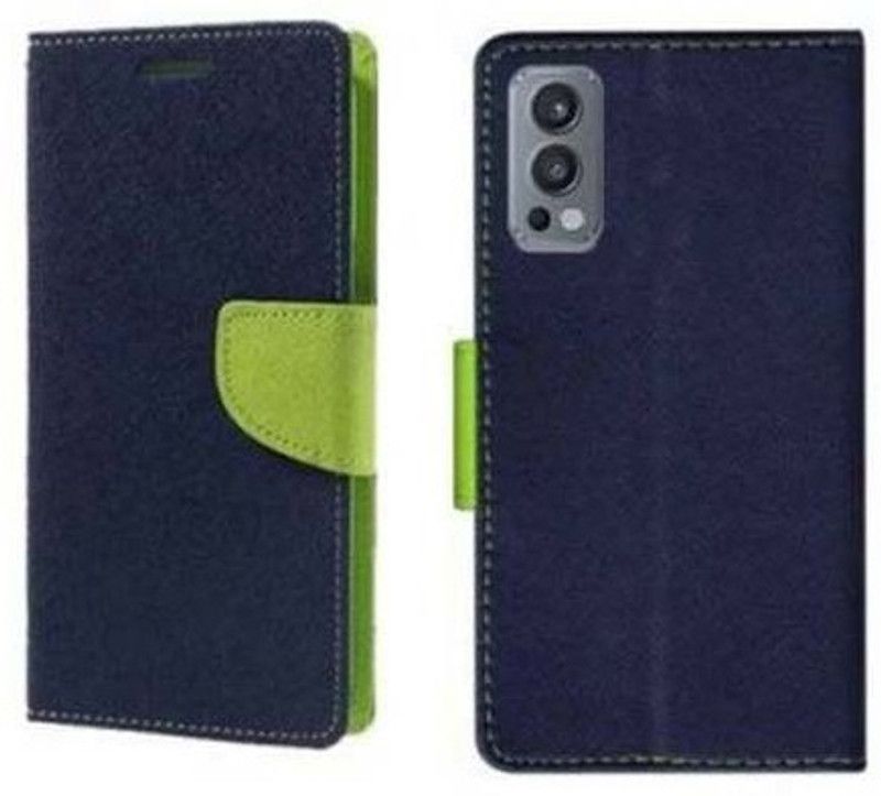 AmericHome Flip Cover for OnePlus Nord 2 5G  (Blue, Grip Case, Pack of: 1)