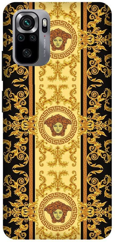 DIKRO Back Cover for REDMI Note 10S, MZB08PLIN, VERSACE, DESIGN, ART, LOGO  (Gold, Hard Case, Pack of: 1)