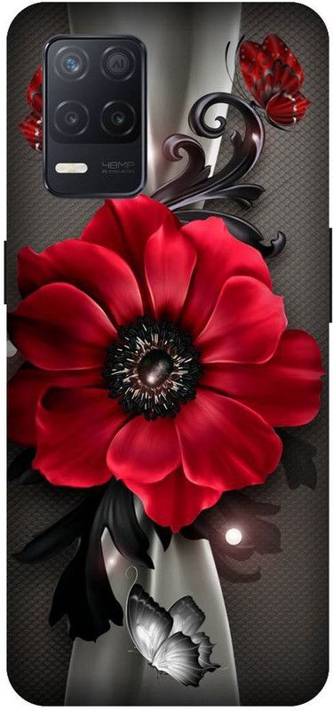 UMPRINT Back Cover for Realme 8/RMX3085 Flower Design Love Printed Back Cover  (Multicolor, Hard Case, Pack of: 1)