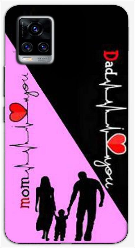 artocus Back Cover for Vivo V20 , Vivo V20 Mom dad Printed Back Cover  (Multicolor, Hard Case, Pack of: 1)