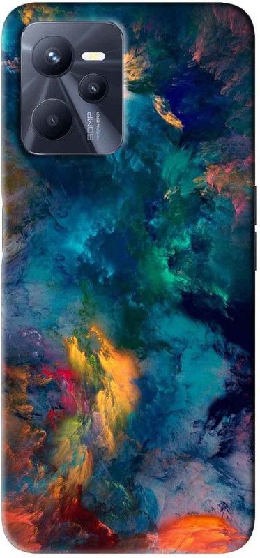 NDCOM Back Cover for Realme C35 Abstract Color Printed  (Multicolor, Hard Case, Pack of: 1)