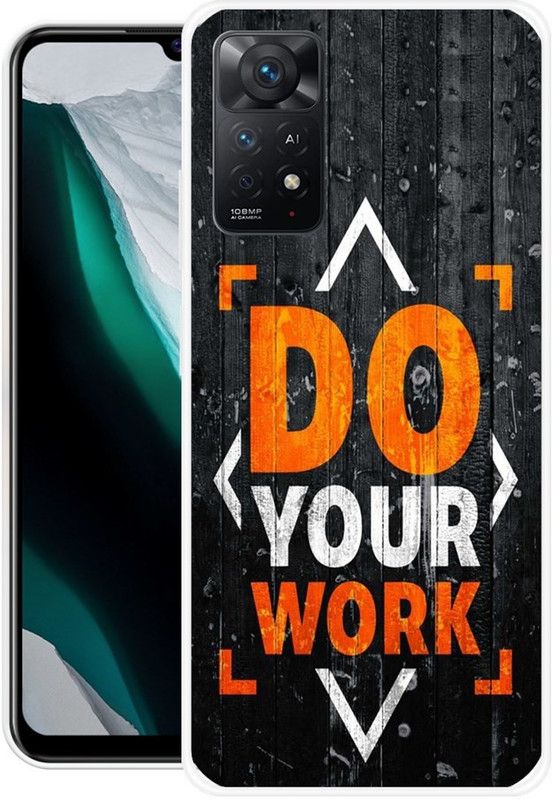 SHIVKUDI Back Cover for Mi Redmi Note 11, Mi Redmi Note 11s  (Black, Orange, Grip Case, Silicon)