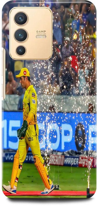 FIKORA Back Cover for Vivo V23 Pro 5G, V2132, MS, DHONI, MAHENDRA, SINGH, DHONI, CSK, PLAYER  (Yellow, Hard Case, Pack of: 1)