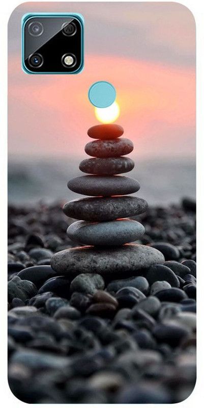 Skyhawk Back Cover for Realme C25 Seven Stone And Sunsset  (Multicolor, Waterproof, Silicon, Pack of: 1)
