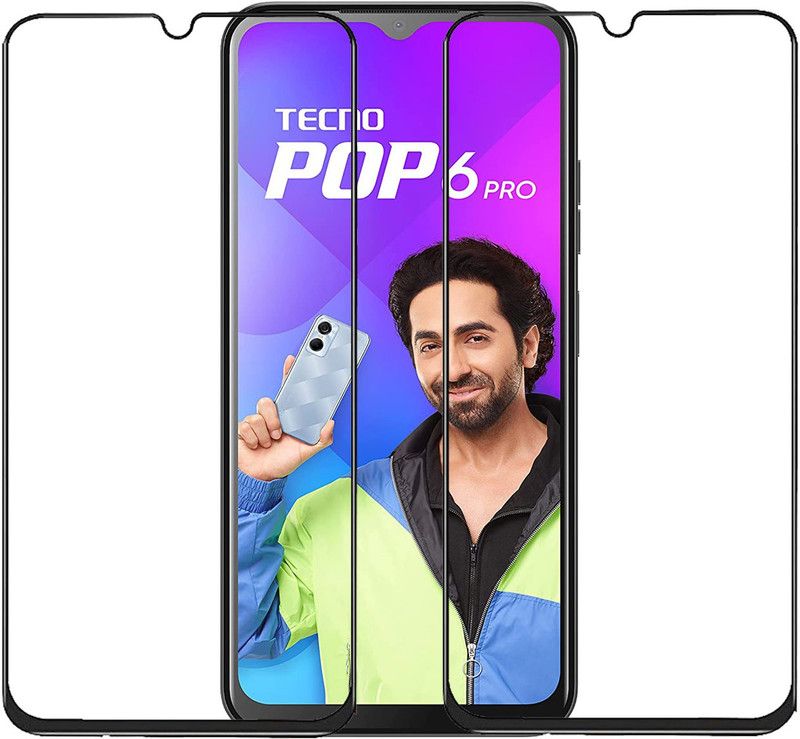 NKCASE Edge To Edge Tempered Glass for Tecno Pop 6 Pro  (Pack of 2)