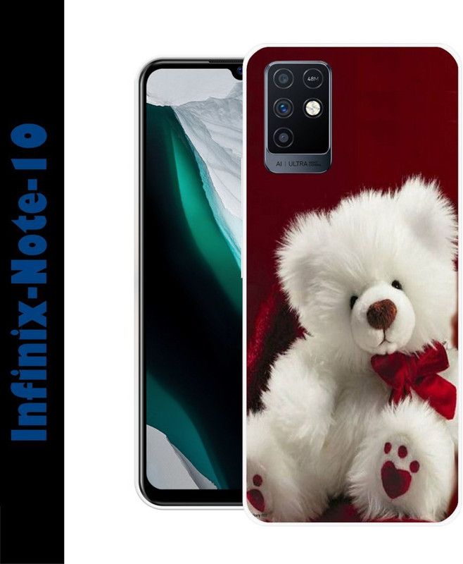 CellWorld Back Cover for Infinix Note 10  (White, Maroon, Silicon)