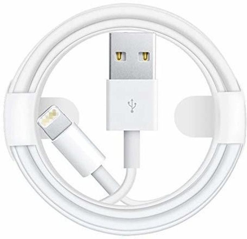 Hi-Lite Essentials Lightning Cable 0.8 m USB Data Transfer and Charging  (Compatible with I-Phone 5,5s,6,6s,8,X, Ipad, White, One Cable)
