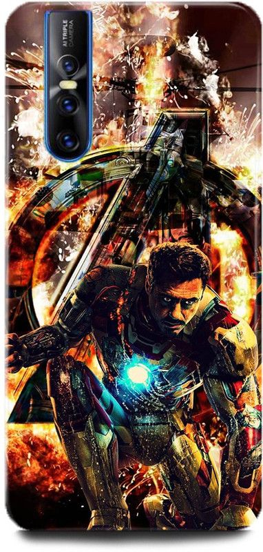 INDICRAFT Back Cover for Vivo V15 Pro, Vivo 1818, Ironman, Printed  (Multicolor, Shock Proof, Pack of: 1)