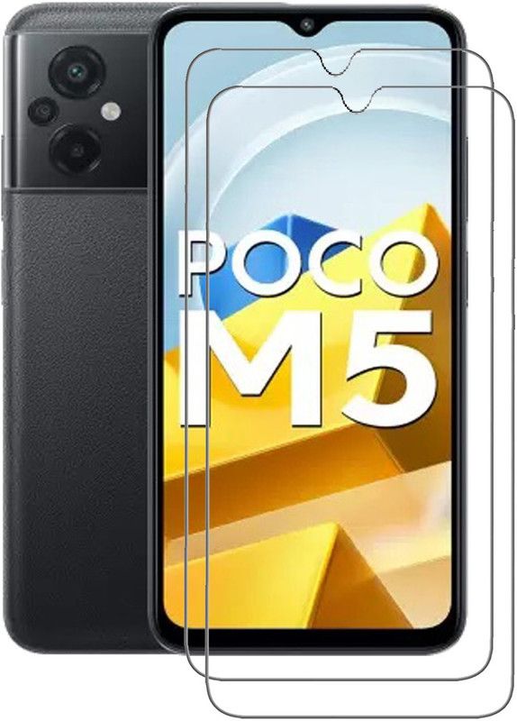 NKCASE Tempered Glass Guard for POCO M5  (Pack of 2)