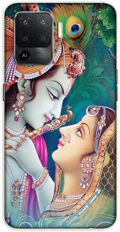 iprinto Back Cover for Oppo F19 Pro, Oppo A94 Radha Krishna Lord Krishna Kanha Back Cover  (Green, Hard Case)