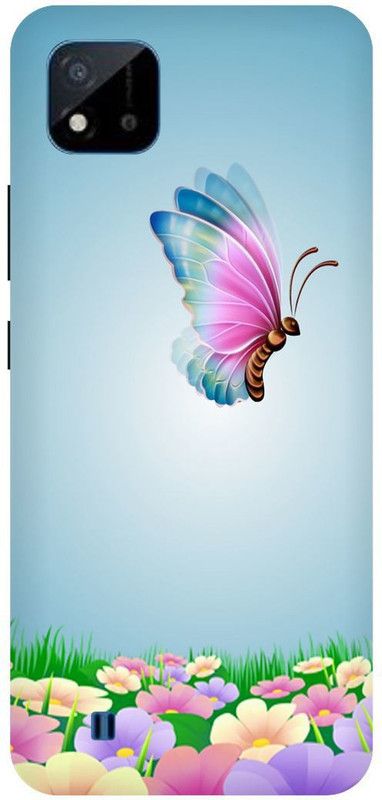 Bluvver Back Cover for Realme C20,RMX3061, Printed Butterfly Back Cover  (Multicolor, Hard Case, Pack of: 1)