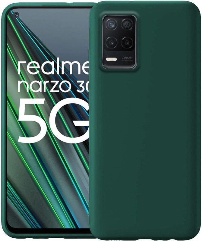 Genron Back Cover for Realme Narzo 30 5G  (Green, Shock Proof, Pack of: 1)