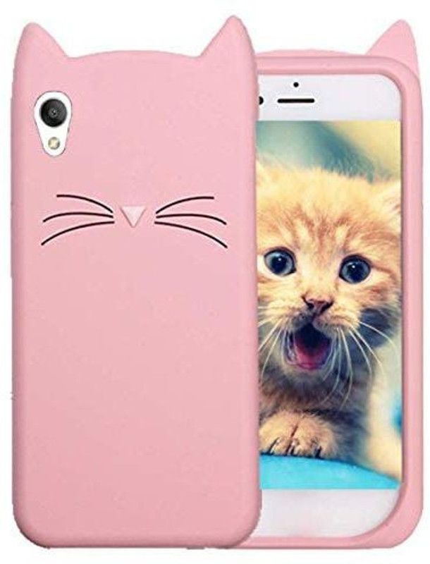TKTHUB Back Cover for vivo v3 Girls 3D Cartoon Cute Cat Silicone case  (Pink, Pack of: 1)