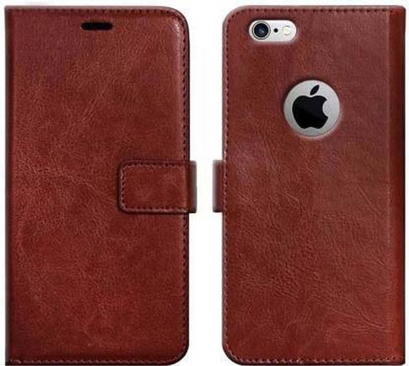 mobies Flip Cover for Apple iPhone 5 / Apple iPhone 5s IInner TPU Foldable Stand Wallet Card Slots  (Brown, Dual Protection, Pack of: 1)