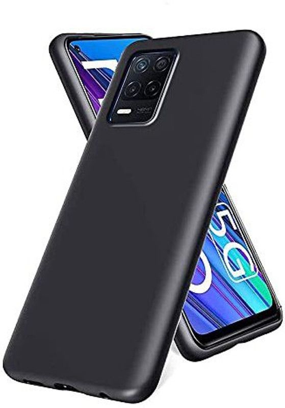 CaseWEB Back Cover for Realme 8 5G  (Black, Matte Finish, Silicon, Pack of: 1)