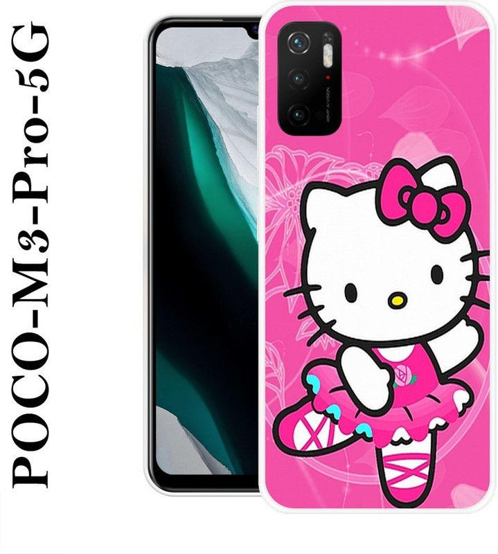 Sswastik Back Cover for Poco M3 Pro 5G  (Pink, White, Silicon)