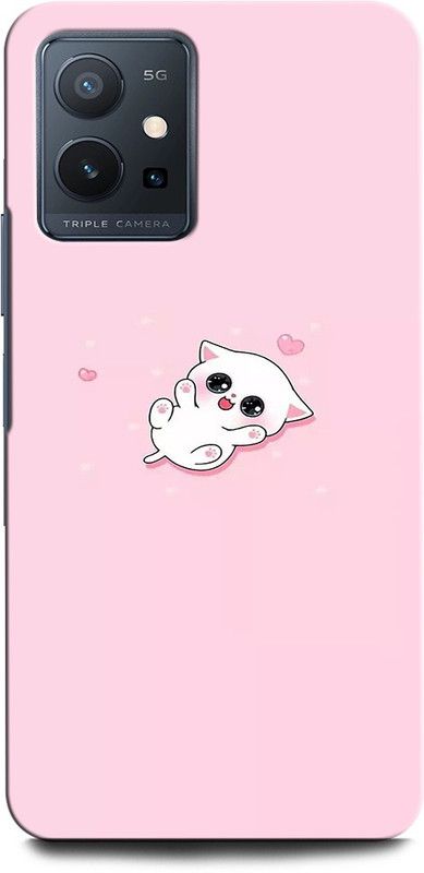 INTELLIZE Back Cover for Vivo Y75 5G CAT, CUTE CAT, BLUE EYS, CAT SLEEP  (Multicolor, Hard Case, Pack of: 1)