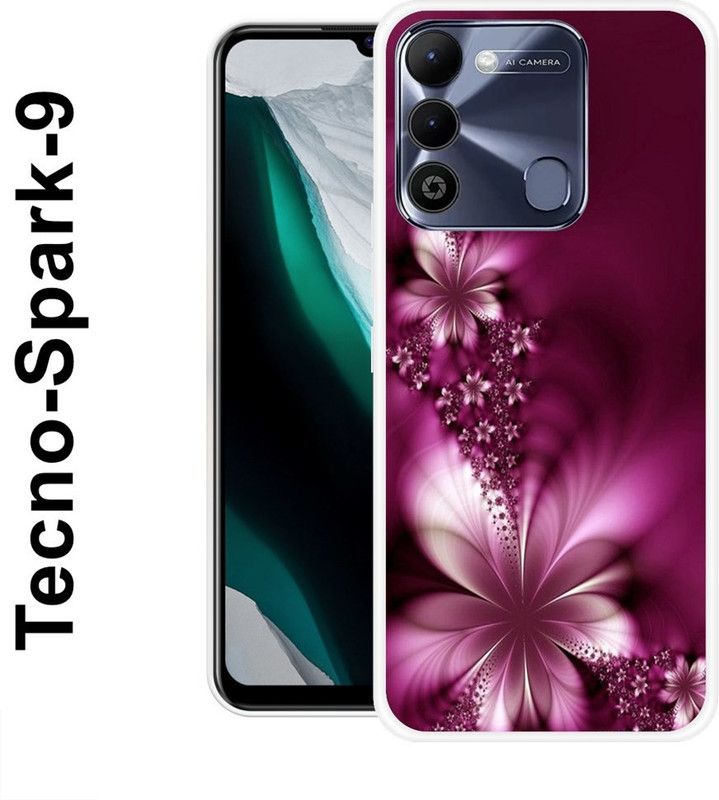 KLC Back Cover for Tecno Spark 9  (Maroon, White, Grip Case, Silicon)