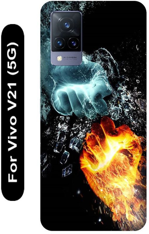 SSMORYA Back Cover for Vivo V21 5G, Fire hands Printed  (Multicolor, Hard Case, Pack of: 1)