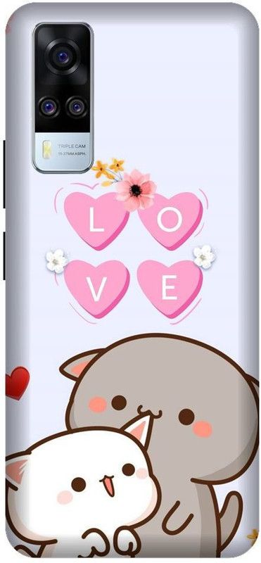 URCHIN Back Cover for Vivo Y51A Cats, cute Cat, Love Cats, Love, Sweet, Cat  (Multicolor, Shock Proof, Pack of: 1)