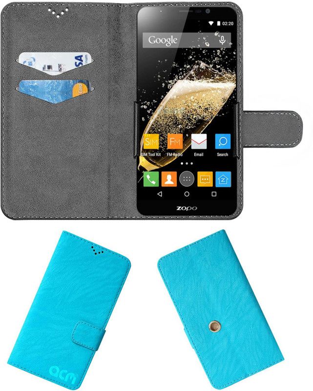 ACM Flip Cover for Zopo Zp951 Speed 7  (Blue, Cases with Holder, Pack of: 1)