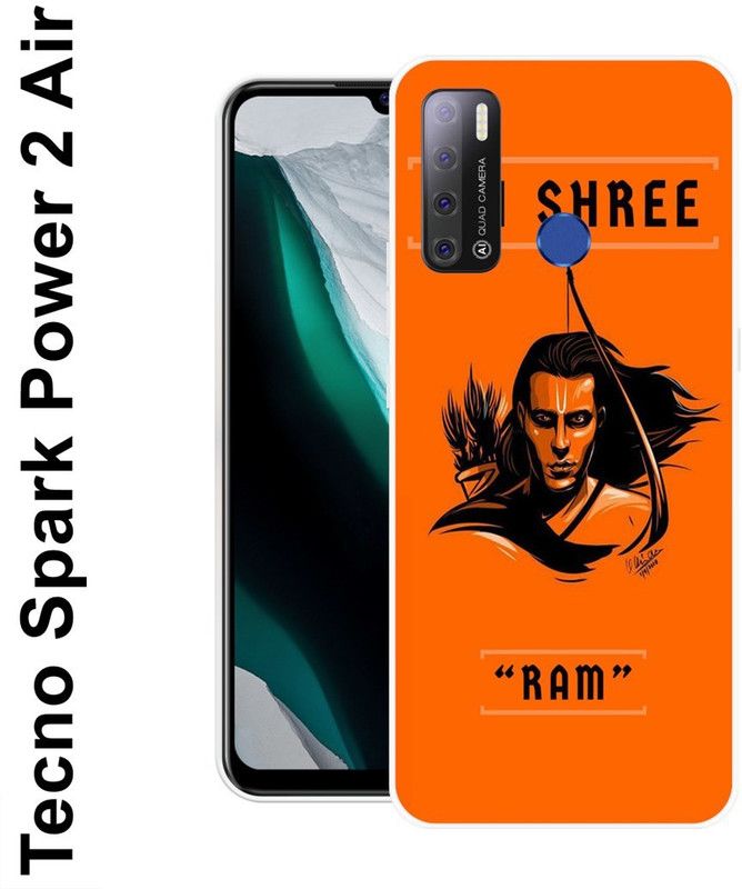KLC Back Cover for Tecno Spark Power 2 Air  (Black, Orange, Silicon)
