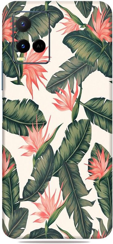 gizmo Vivo y21 Mobile Skin  (Lavender Leafs Multicolor Skin With Ultra Matte Finish)