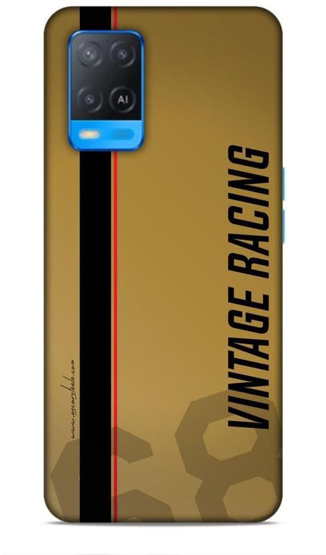 Coverlicious Back Cover for Oppo A54 4G  (Beige, Black)