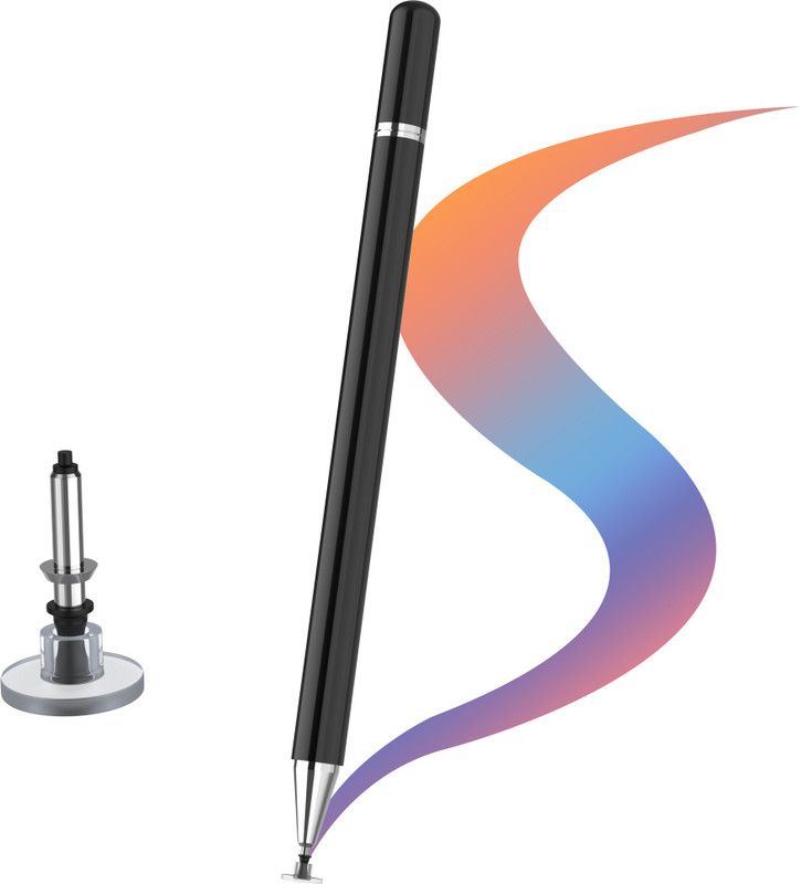 ELV DIRECT Capacitive Stylus Pen for Touchscreen Devices, Fine Point, Capacitive Pen, Lightweight Metal Body, Compatible with All Smartphones/Tablets/iPad Stylus  (Black)