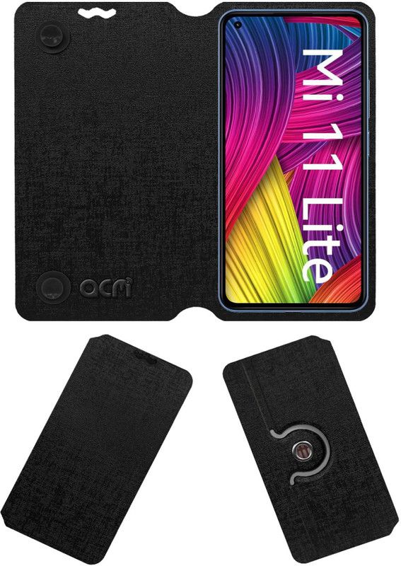 ACM Flip Cover for Mi 11 Lite  (Black, Cases with Holder, Pack of: 1)