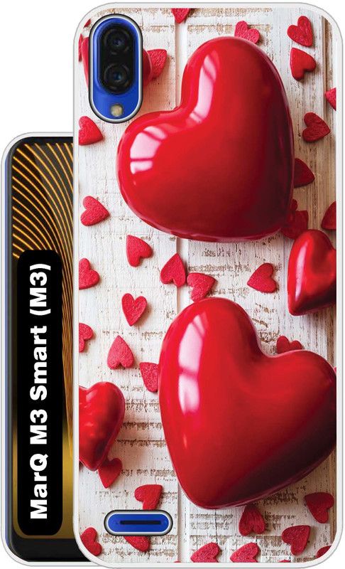 Case Club Back Cover for MarQ M3 Smart  (Red, White, Silicon, Pack of: 1)