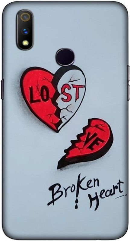 CROKIAN Back Cover for Realme 3 Pro Broken Heart Back Cover  (Multicolor, Hard Case, Pack of: 1)