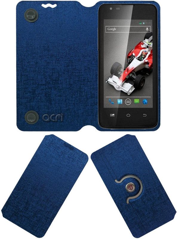 ACM Flip Cover for Lava Xolo A500l  (Blue, Cases with Holder, Pack of: 1)