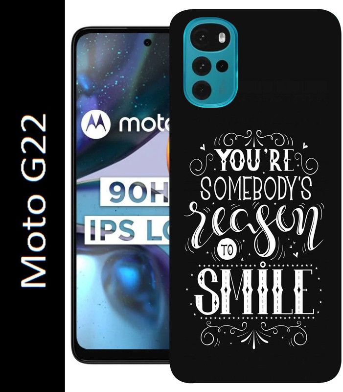 Gabroo Back Cover for Motorola Moto G22  (Black, White, Grip Case, Silicon)
